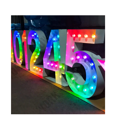 Chiffre géant LED 90cm multicolores