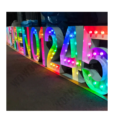 Chiffre géant LED 150cm multicolores