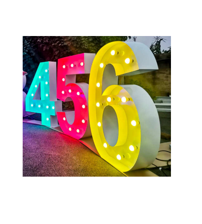 Chiffre géant LED 90cm colorées