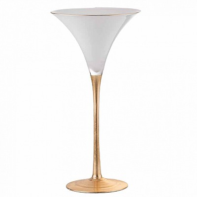 Vase Martini Blanc & Or 70cm
