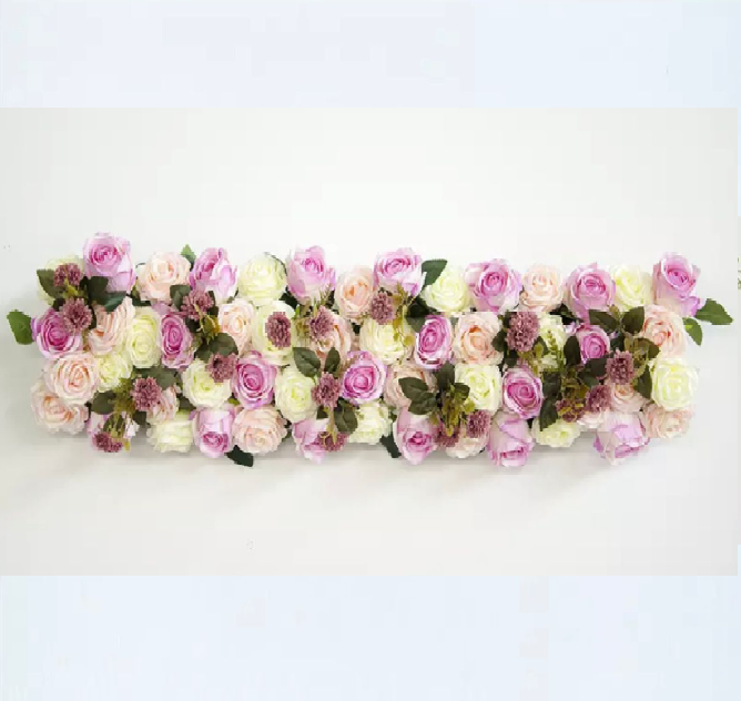 Allée de fleurs Violine, Rose & Blanc 100cm