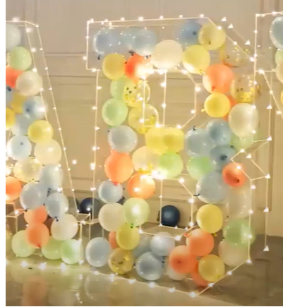 Lettre géante LED 120cm Acrylique pour ballons