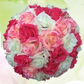 Boule de fleurs Rose & Blanc 30cm
