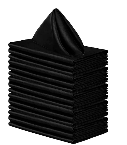 Serviette de table Noire 50x50cm x 10 pièces