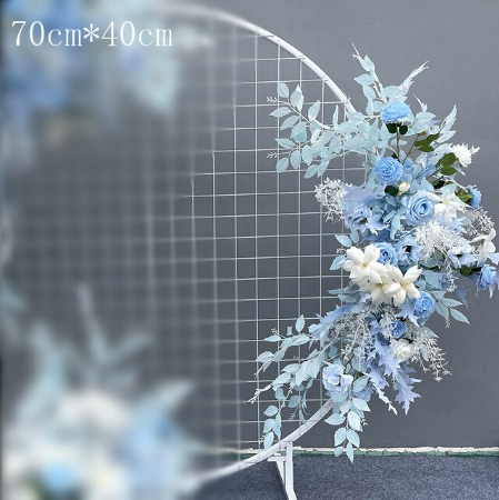 Couronne de fleurs Bleu 70cm