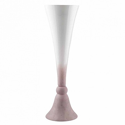 Vase Trompette Rose & Blanc 100cm