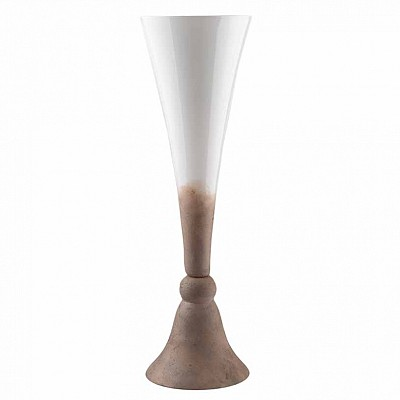 Vase Trompette Écru & Blanc 100cm