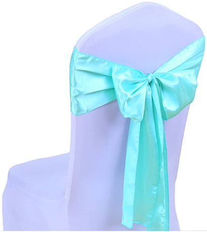 Nœud de chaise satin Bleu Tiffany x 25 pièces