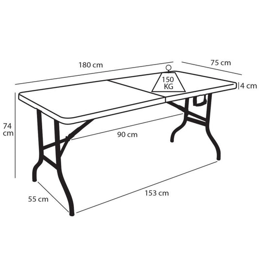 Table Rectangulaire pliante 183x76cm