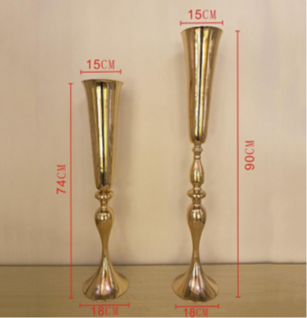 Vase Clarinet Or 74cm
